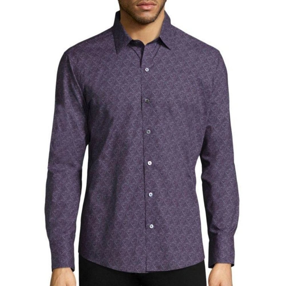Zachary Prell Men's Cristobal Slim Fit Print Sport Shirt